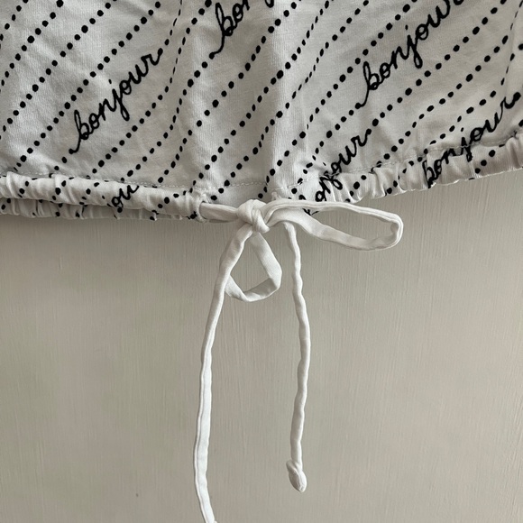 Anthropologie Maeve White Bonjour Drawstring Hem Top Size Small. NWT - Picture 5 of 5